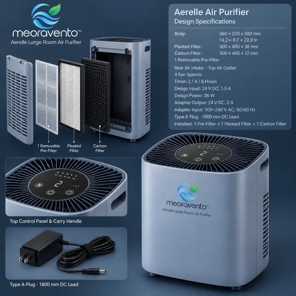 meoravento™ Aerelle Large Room Air Purifier — product image 02