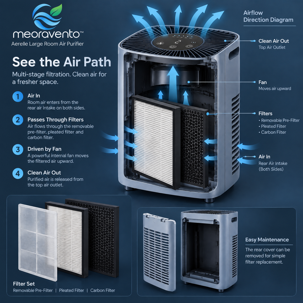 meoravento™ Aerelle Large Room Air Purifier — product image 05