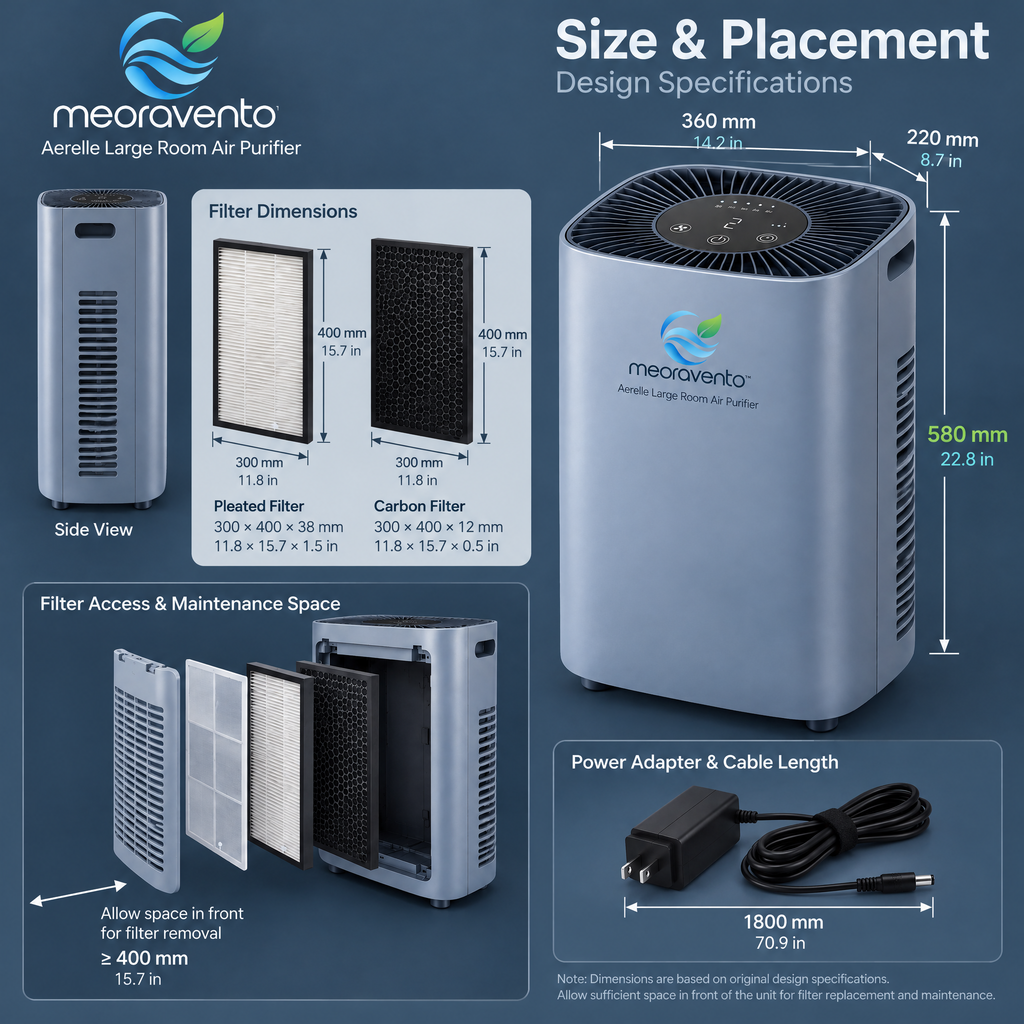meoravento™ Aerelle Large Room Air Purifier — product image 10