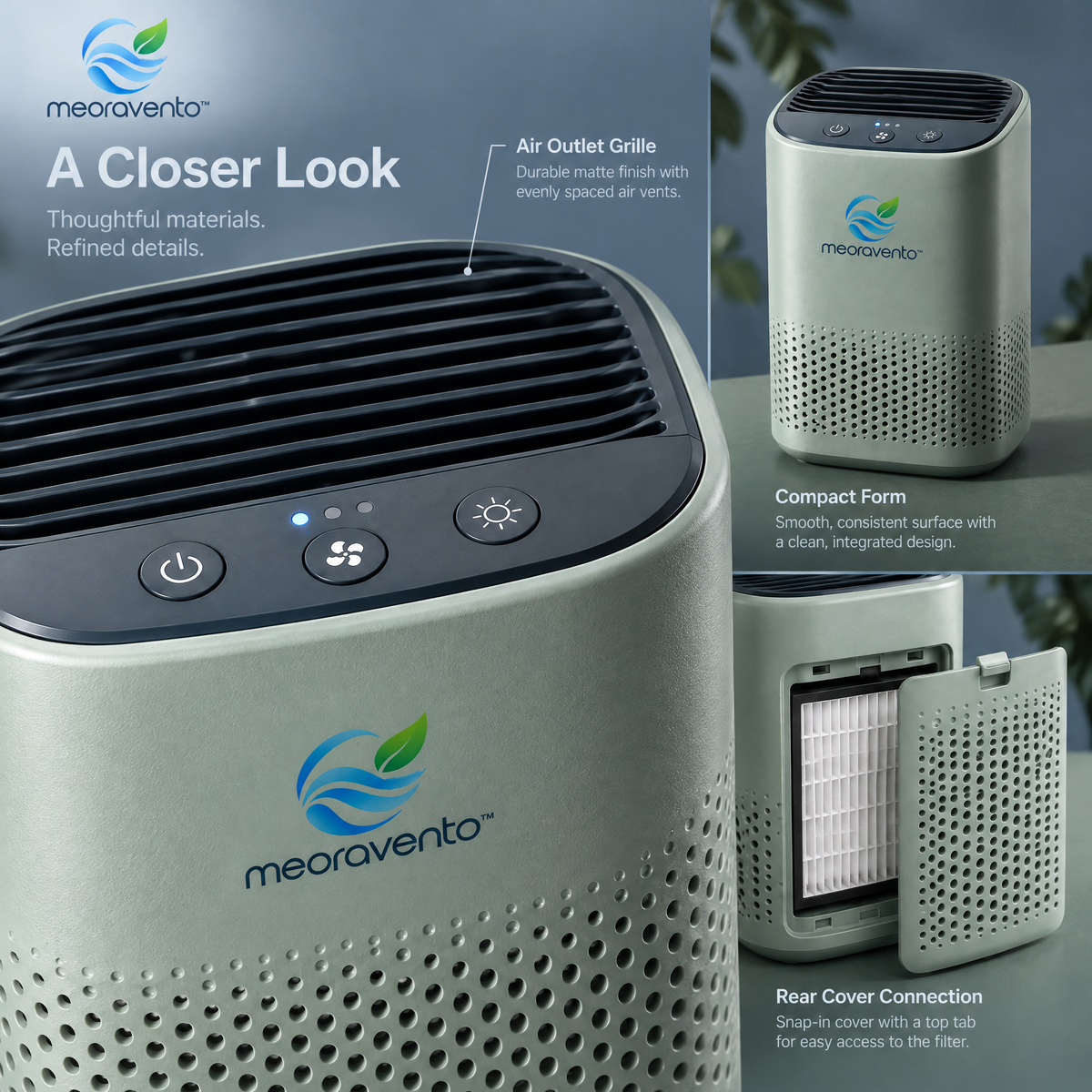meoravento™ Compact Bedroom Air Purifier — product image 06
