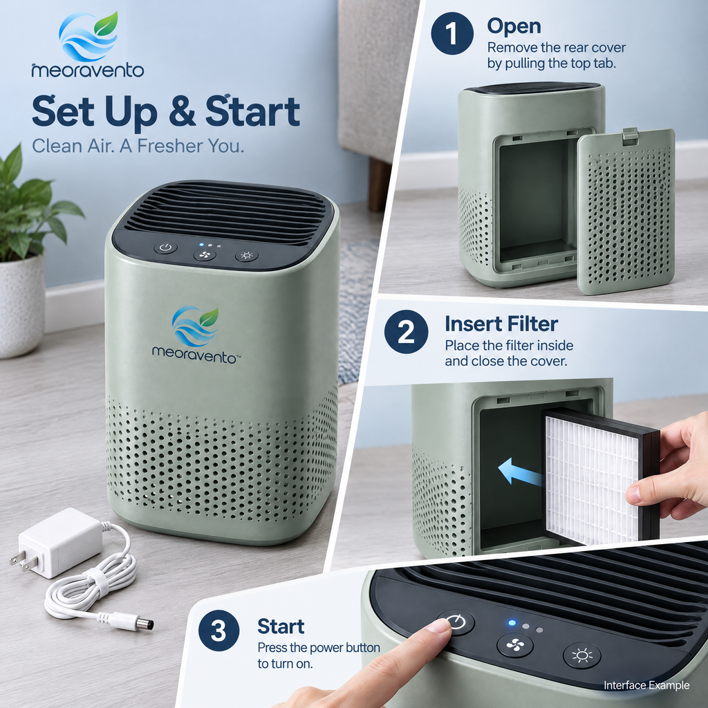meoravento™ Compact Bedroom Air Purifier — product image 08