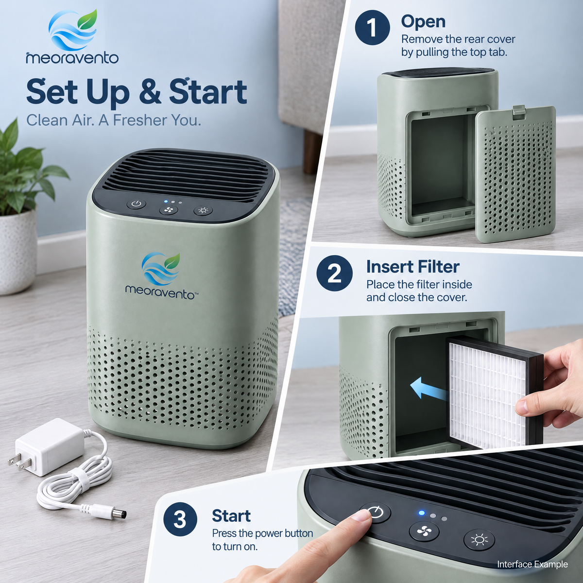 meoravento™ Compact Bedroom Air Purifier — product image 08