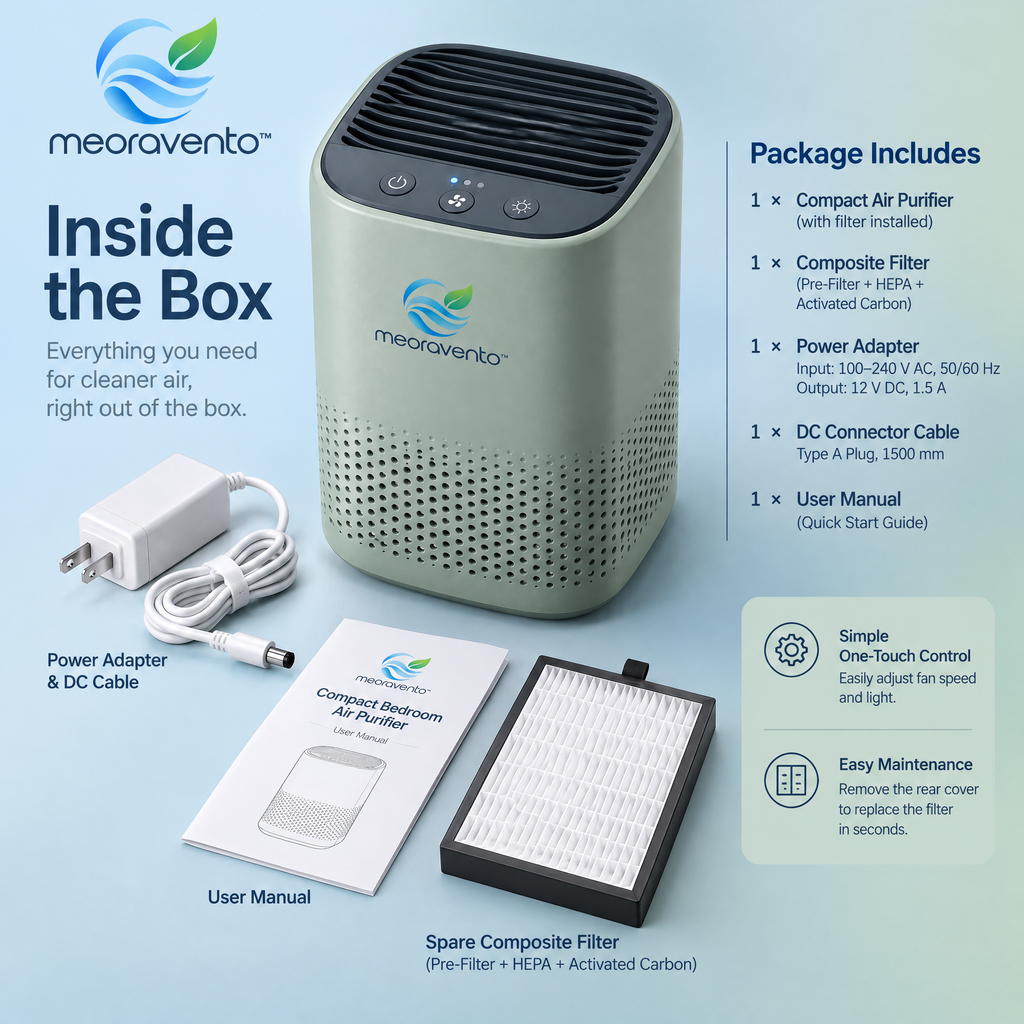 meoravento™ Compact Bedroom Air Purifier — product image 09