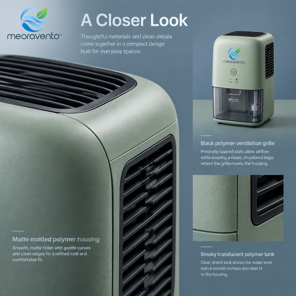 meoravento™ Compact Home Dehumidifier — product image 06