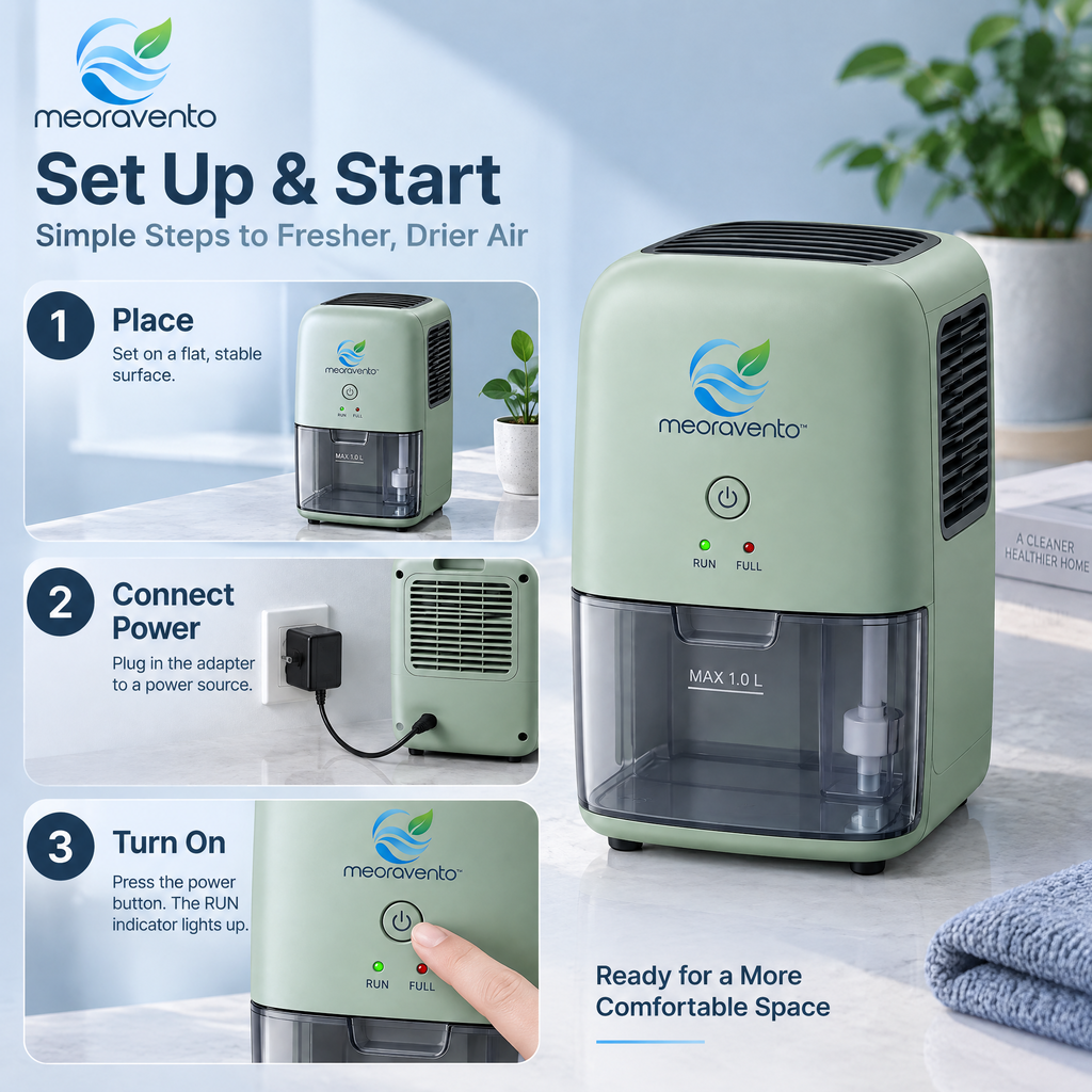 meoravento™ Compact Home Dehumidifier — product image 08
