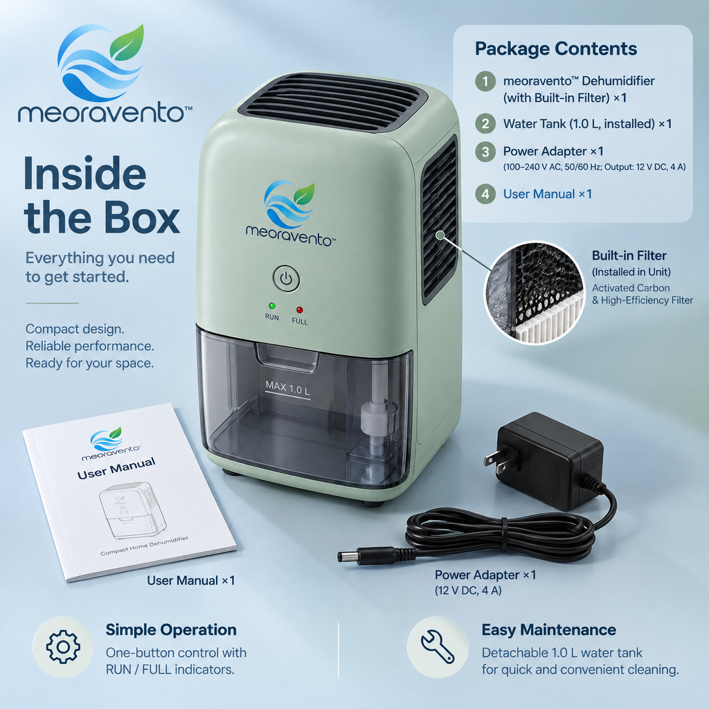 meoravento™ Compact Home Dehumidifier — product image 09
