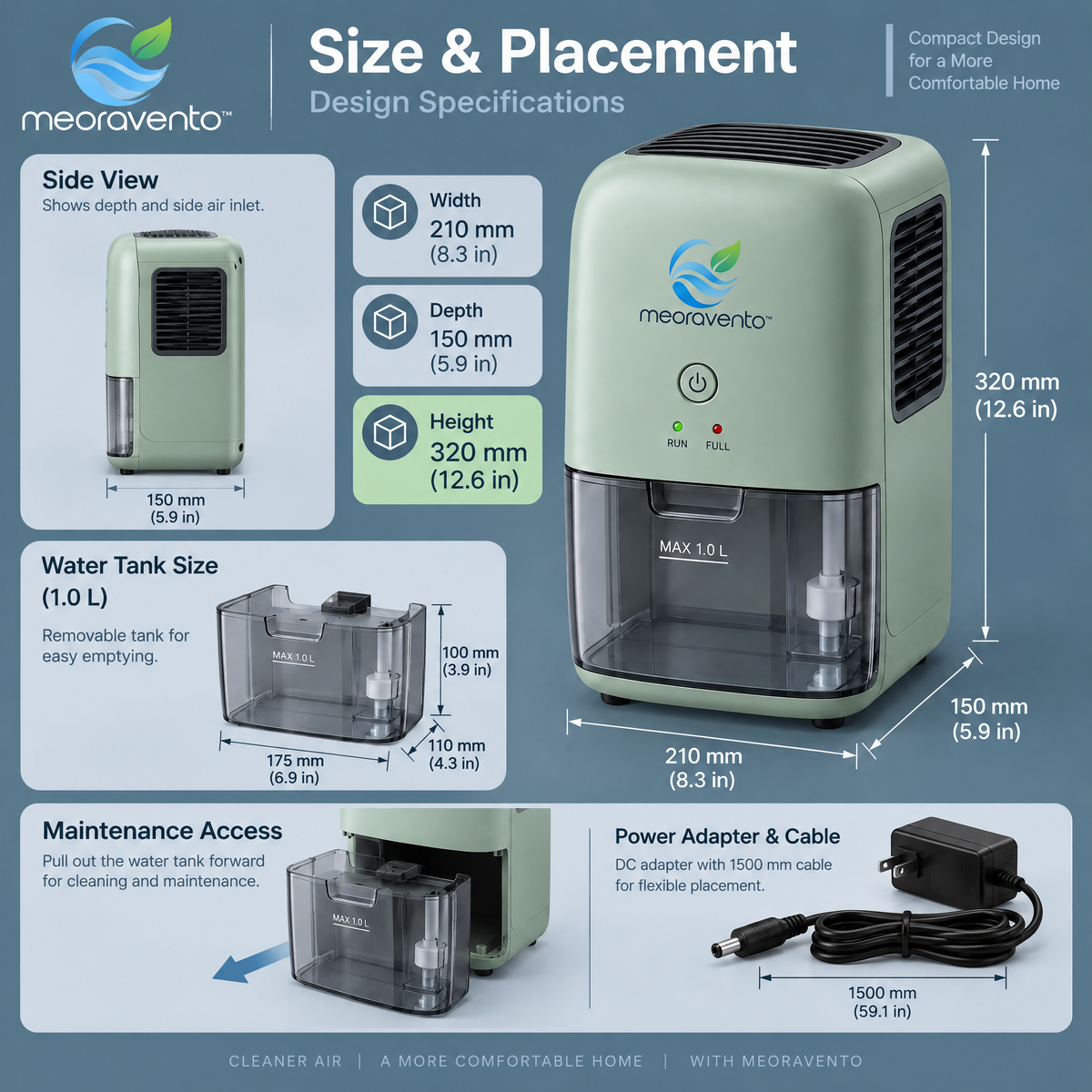 meoravento™ Compact Home Dehumidifier — product image 10