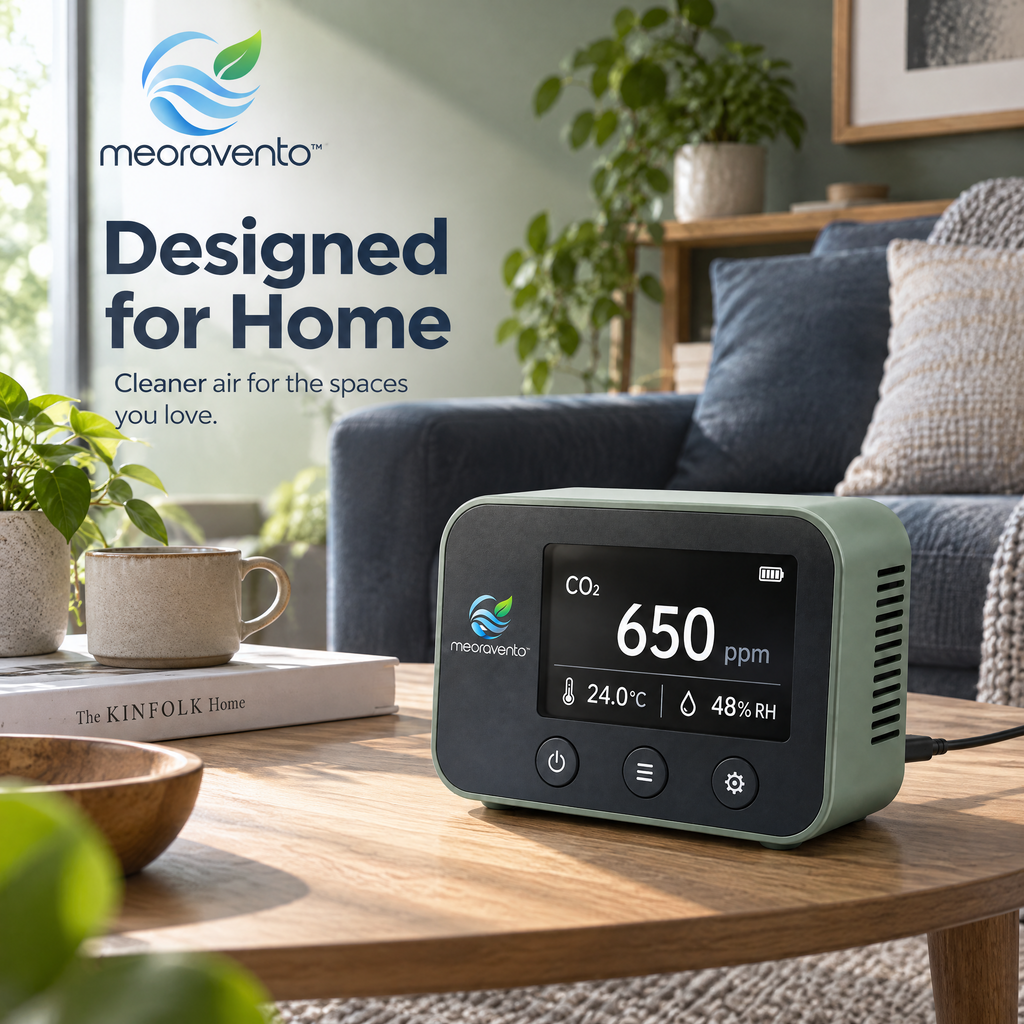 meoravento™ Digital CO₂ Air Quality Monitor — product image 03