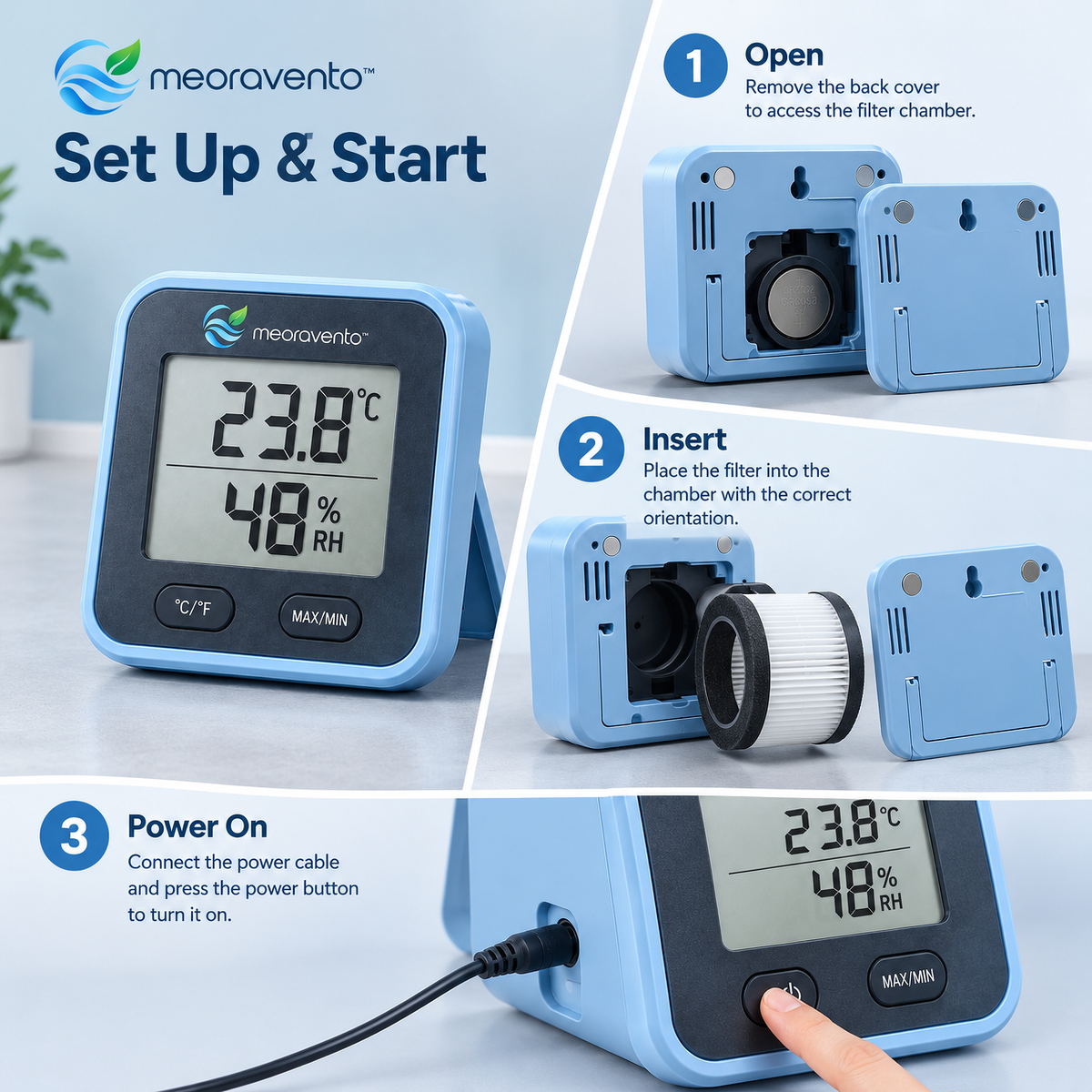 meoravento™ Digital Thermo-Hygrometer — product image 08
