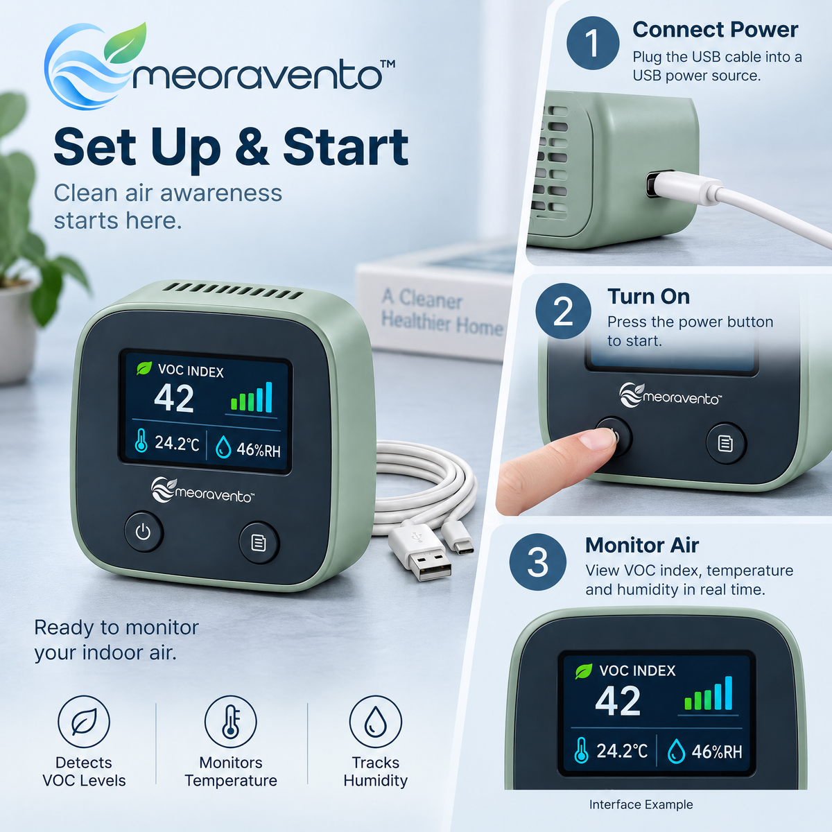 meoravento™ Indoor VOC Air Quality Detector — product image 08