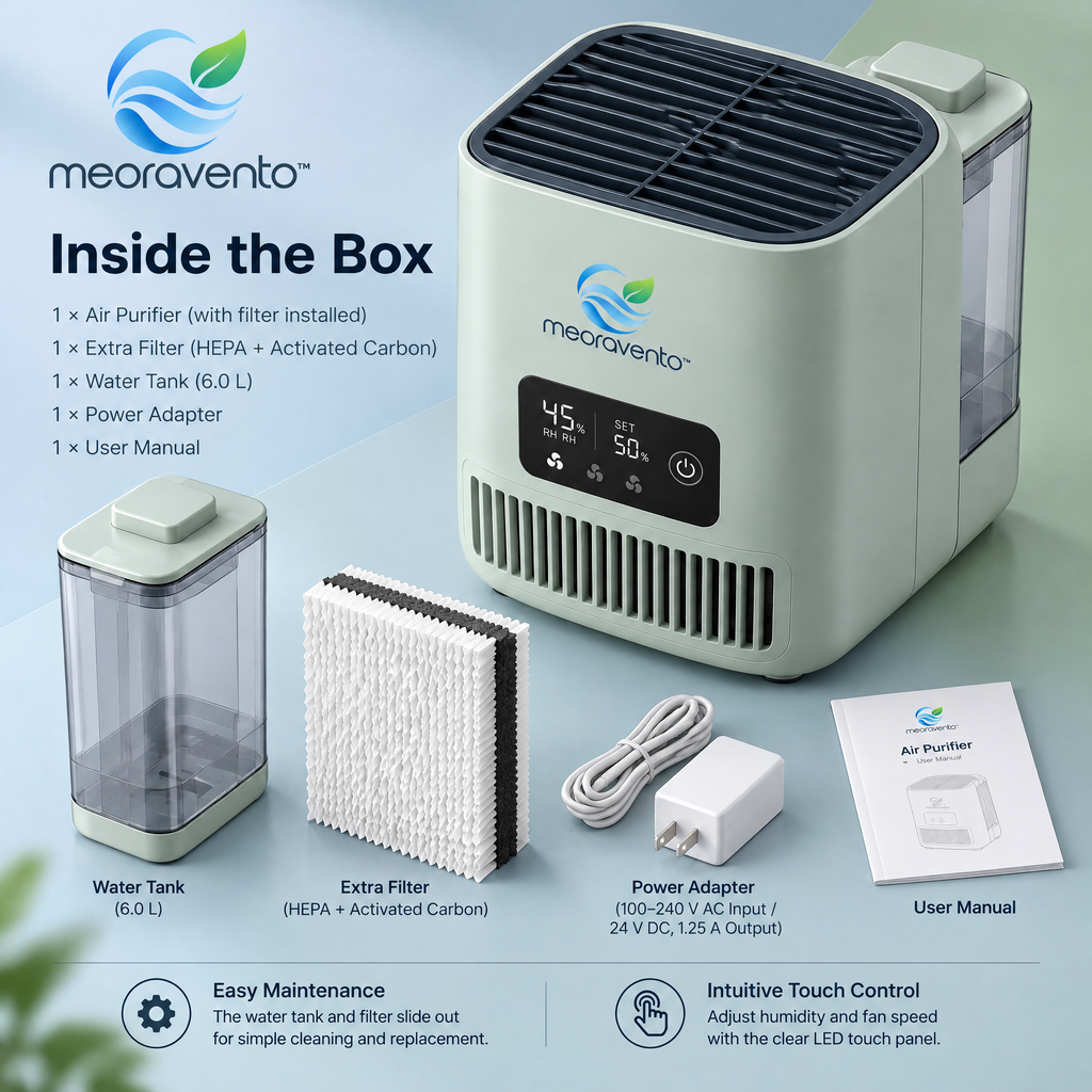 meoravento™ Large Room Evaporative Humidifier — product image 09