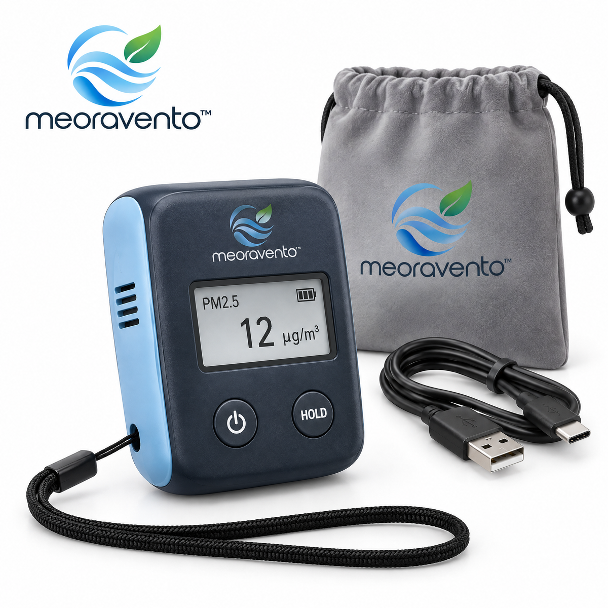 meoravento™ Portable PM2.5 Air Quality Monitor — product image 01