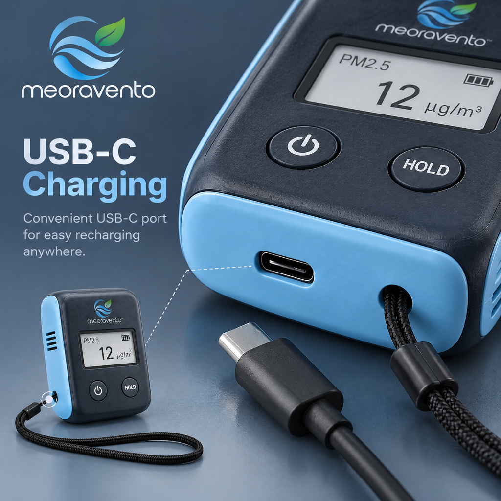 meoravento™ Portable PM2.5 Air Quality Monitor — product image 04