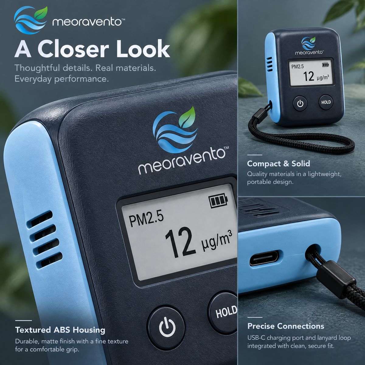meoravento™ Portable PM2.5 Air Quality Monitor — product image 06