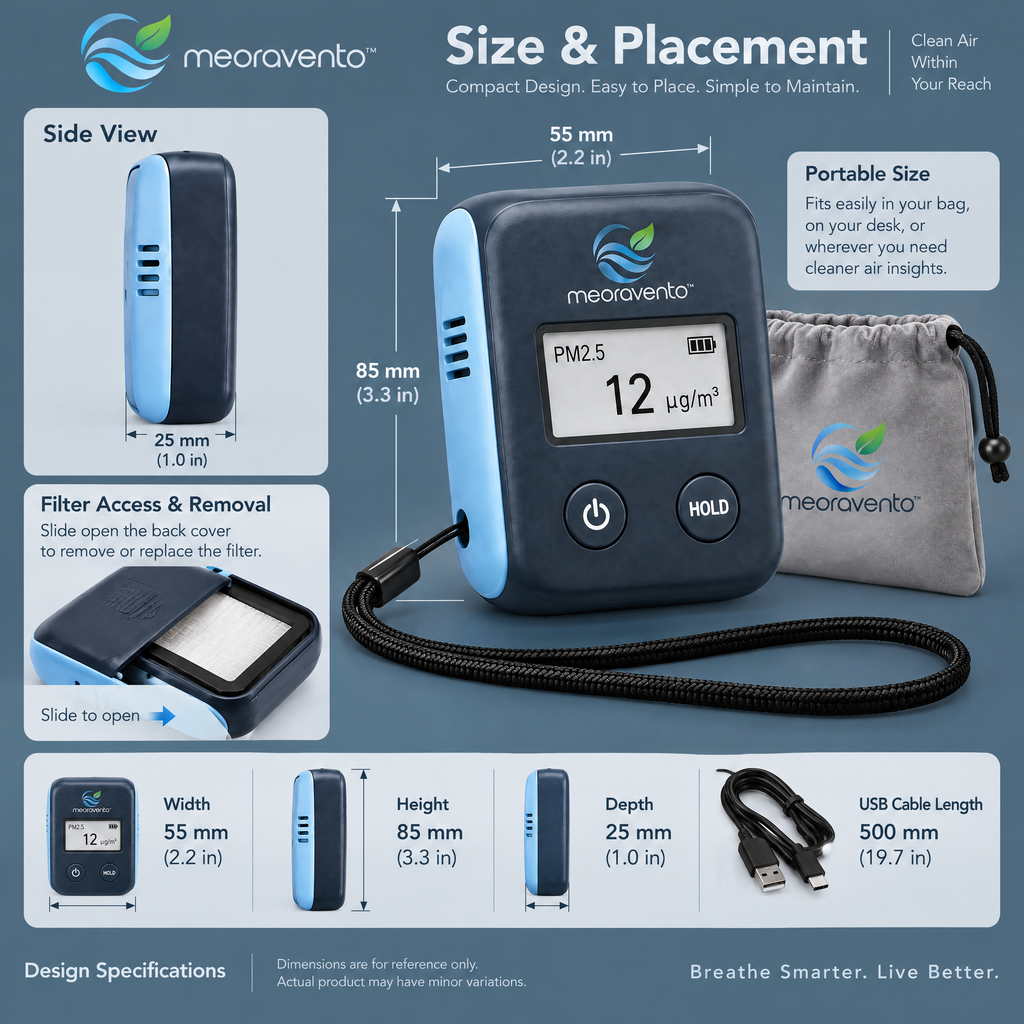 meoravento™ Portable PM2.5 Air Quality Monitor — product image 10