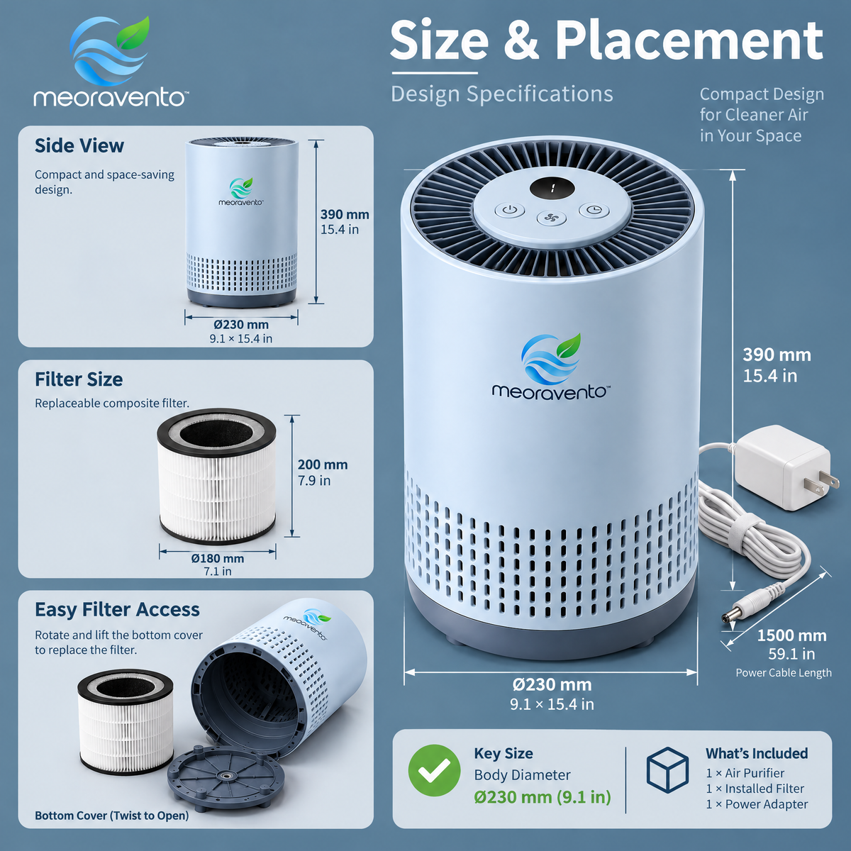 meoravento™ PureFlow HEPA Air Purifier — product image 10