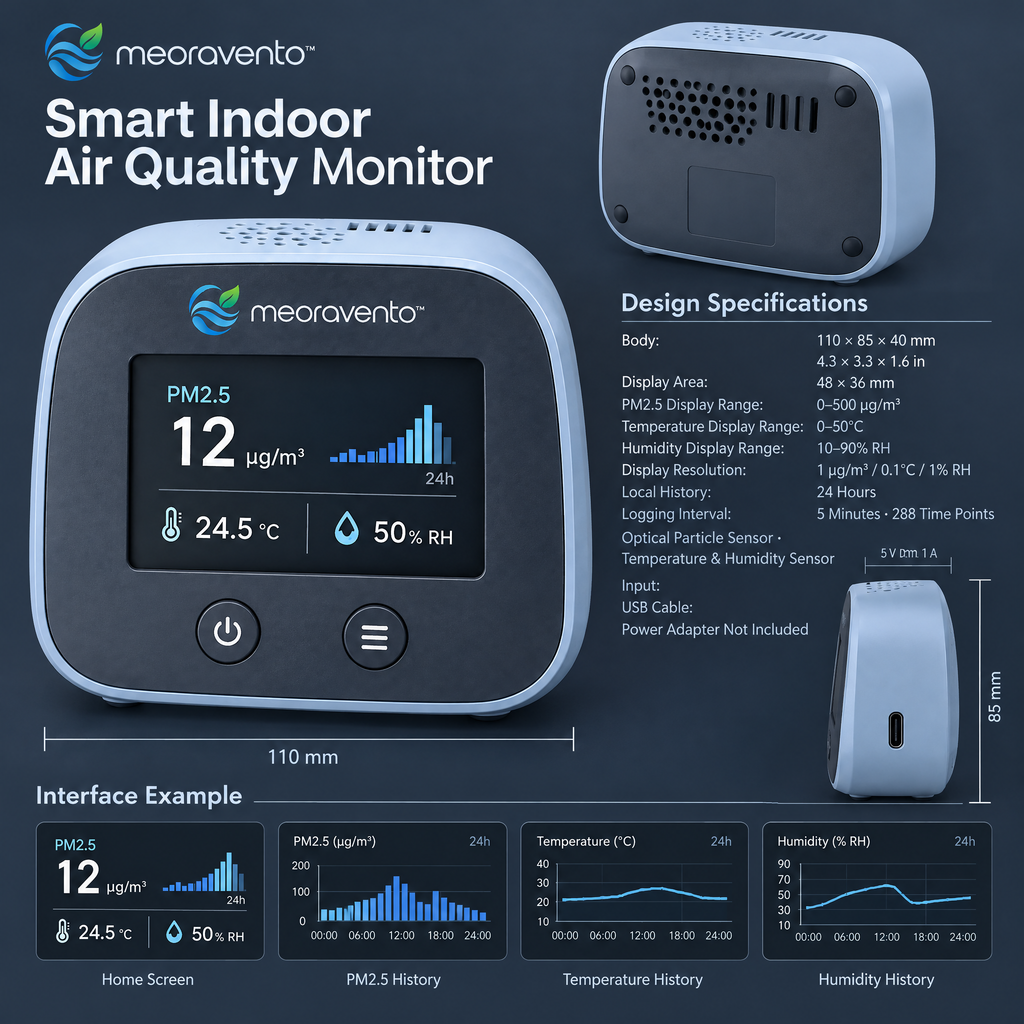 meoravento™ Smart Indoor Air Quality Monitor — product image 02