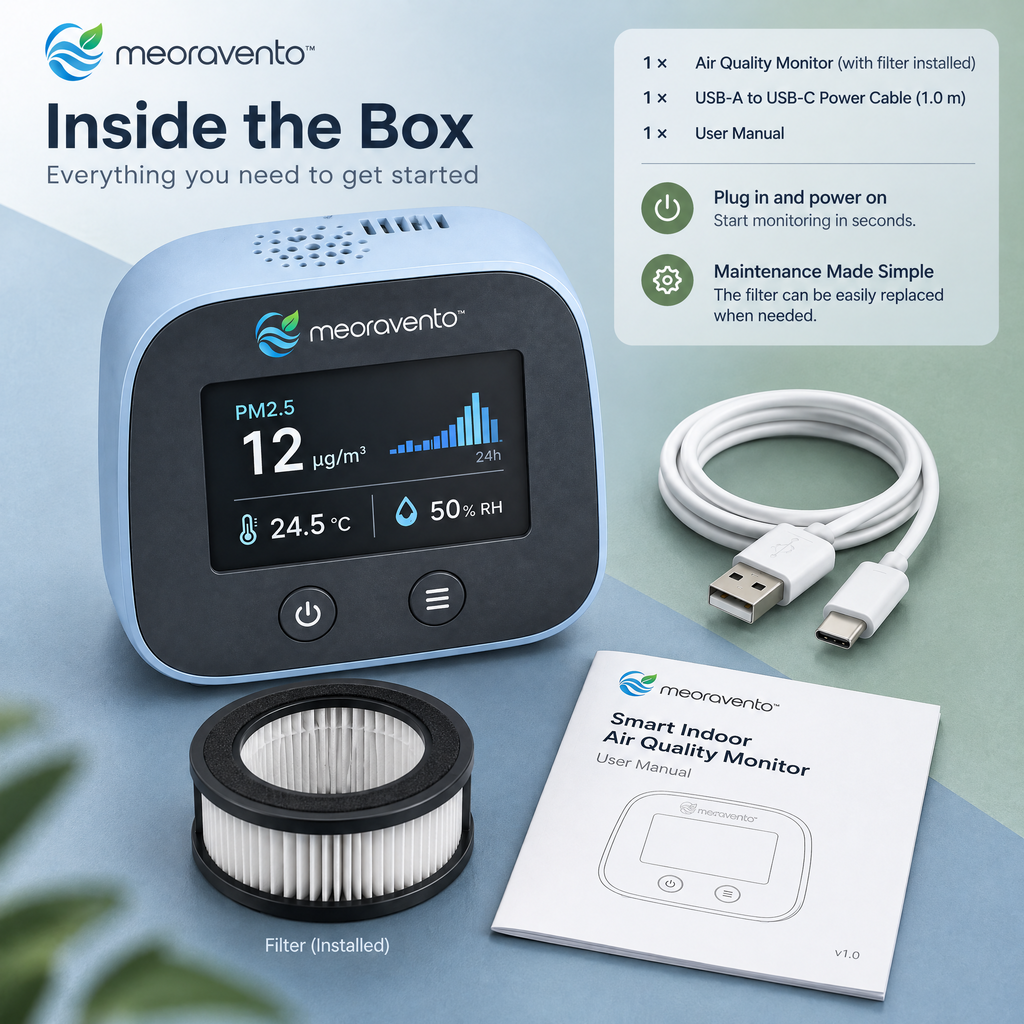 meoravento™ Smart Indoor Air Quality Monitor — product image 09