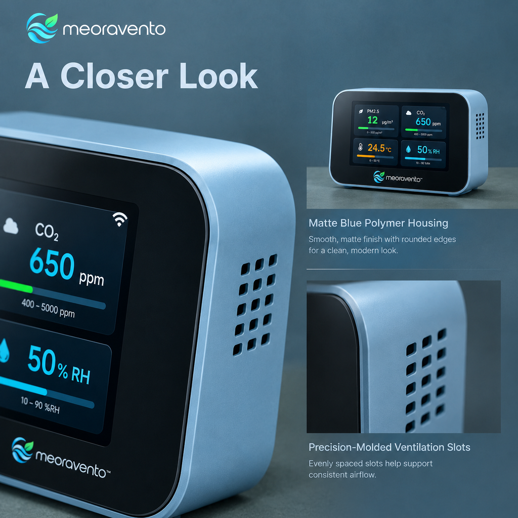 meoravento™ Wi-Fi Air Quality Monitor with App Connectivity — product image 06
