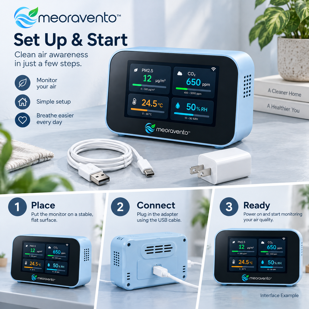 meoravento™ Wi-Fi Air Quality Monitor with App Connectivity — product image 08